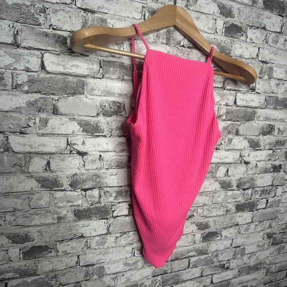 EUC Show Me Your MuMu Portia Bodysuit Vibrant Pink Adjustable Straps Size Small - Picture 3 of 13